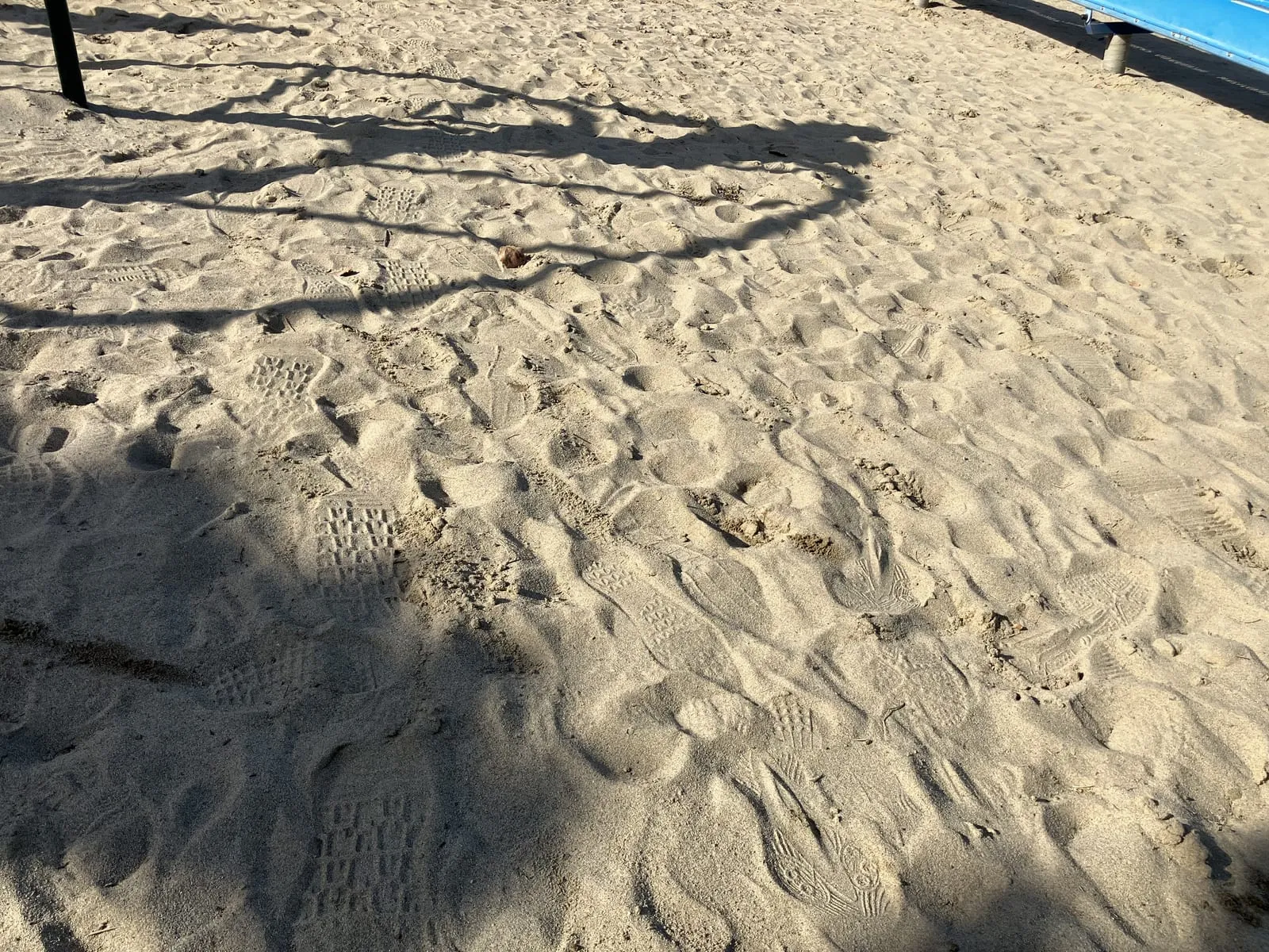 さらさらの砂の地面。遊具エリアでそのまま砂遊びができる